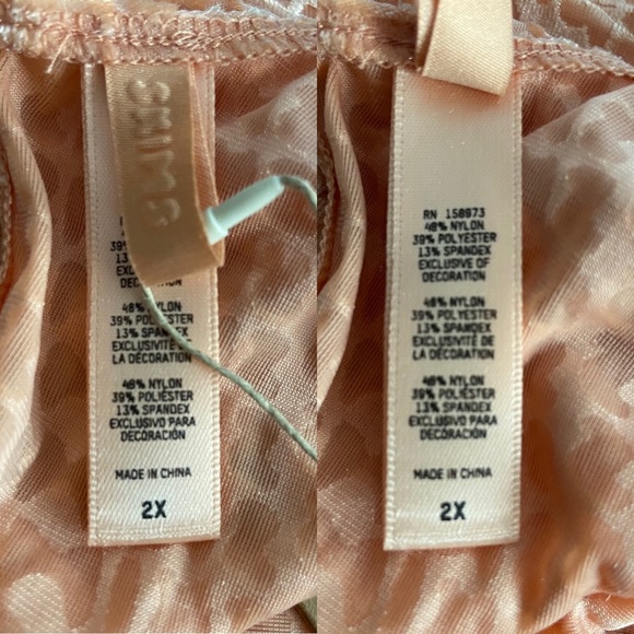 Skims Velvet Stirrup Onesie Logo One-piece Jumpsuit Peach Plus Size 2X New - Picture 13 of 15